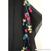 Achillea Boho Kimono Cardigan Blouse Top Summer Evening Cover-up Black Embroidered Floral-no Armholes B072KHQ3RH